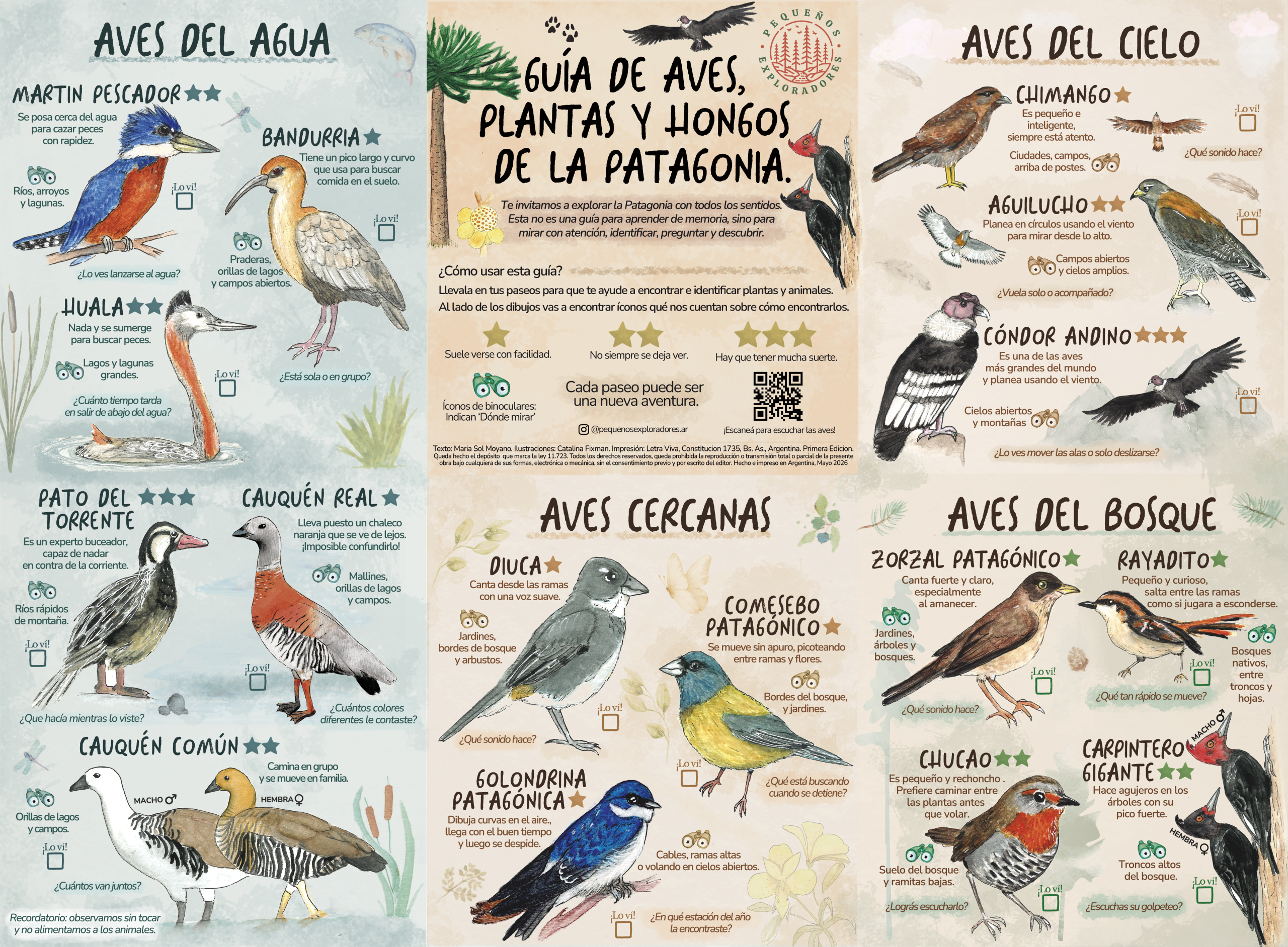 Guía de aves, plantas y hongos de la Patagonia